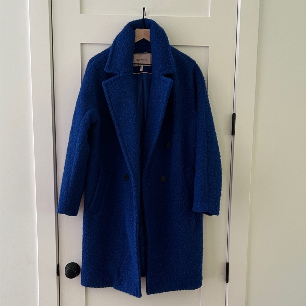 BCBG Royal Blue Teddy Coat size L